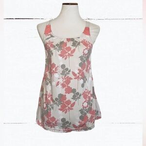Body Touch Floral Pink Racerback Tank Top (Size: Medium)
